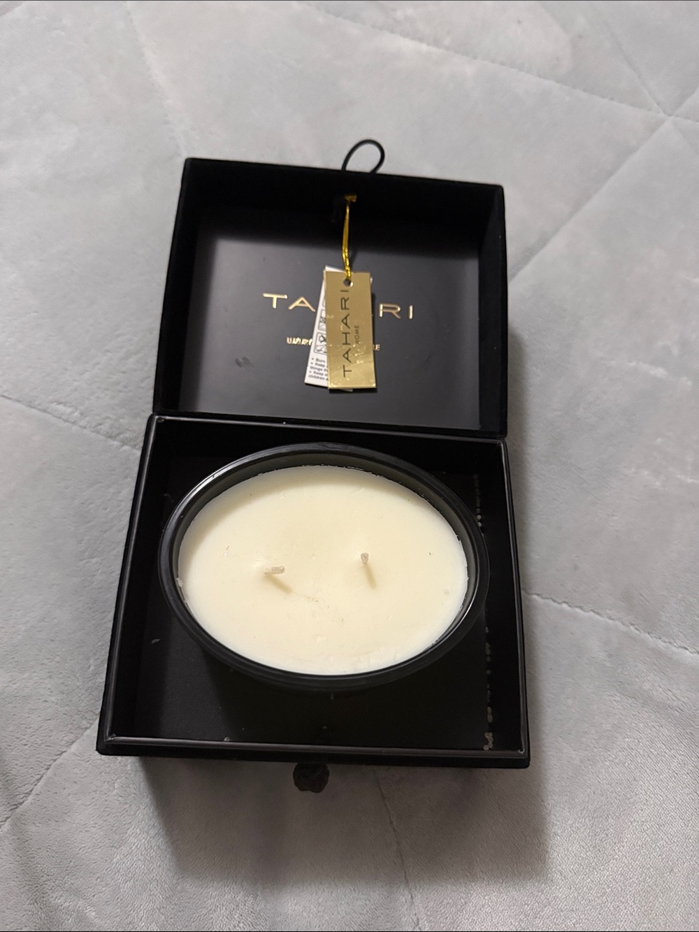 Tahari Black Box Two-Wick Cream Candle